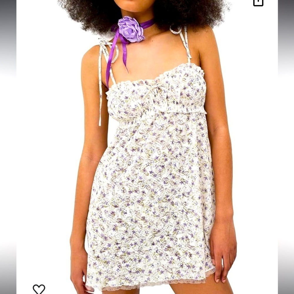 Lavender fields nwt for love & lemons sparkle lace dress L $145 fall coquette
